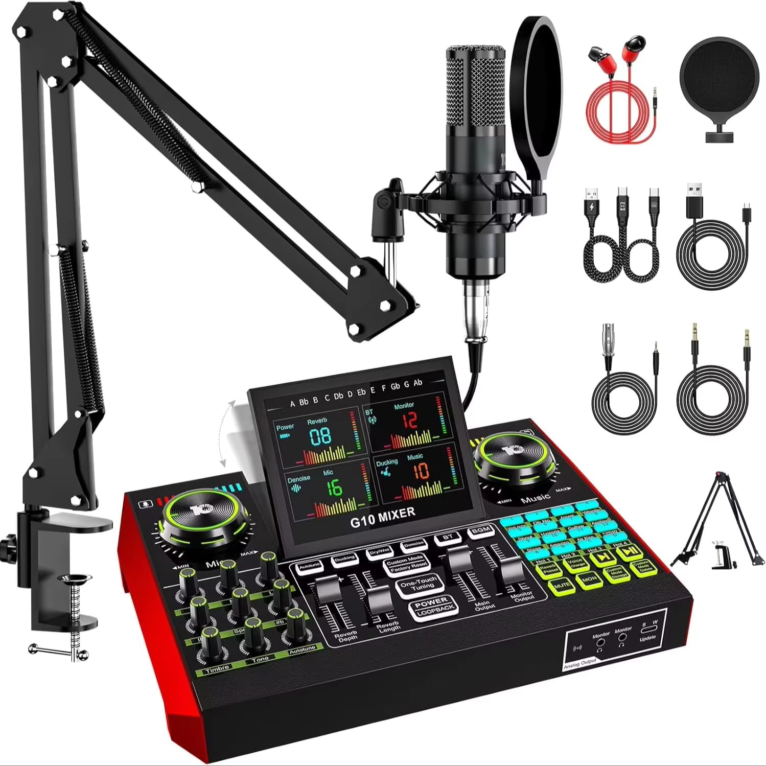 Audio Music Interface - Аудиоинтерфейс Tenlamp G10 для прямых трансляций,
